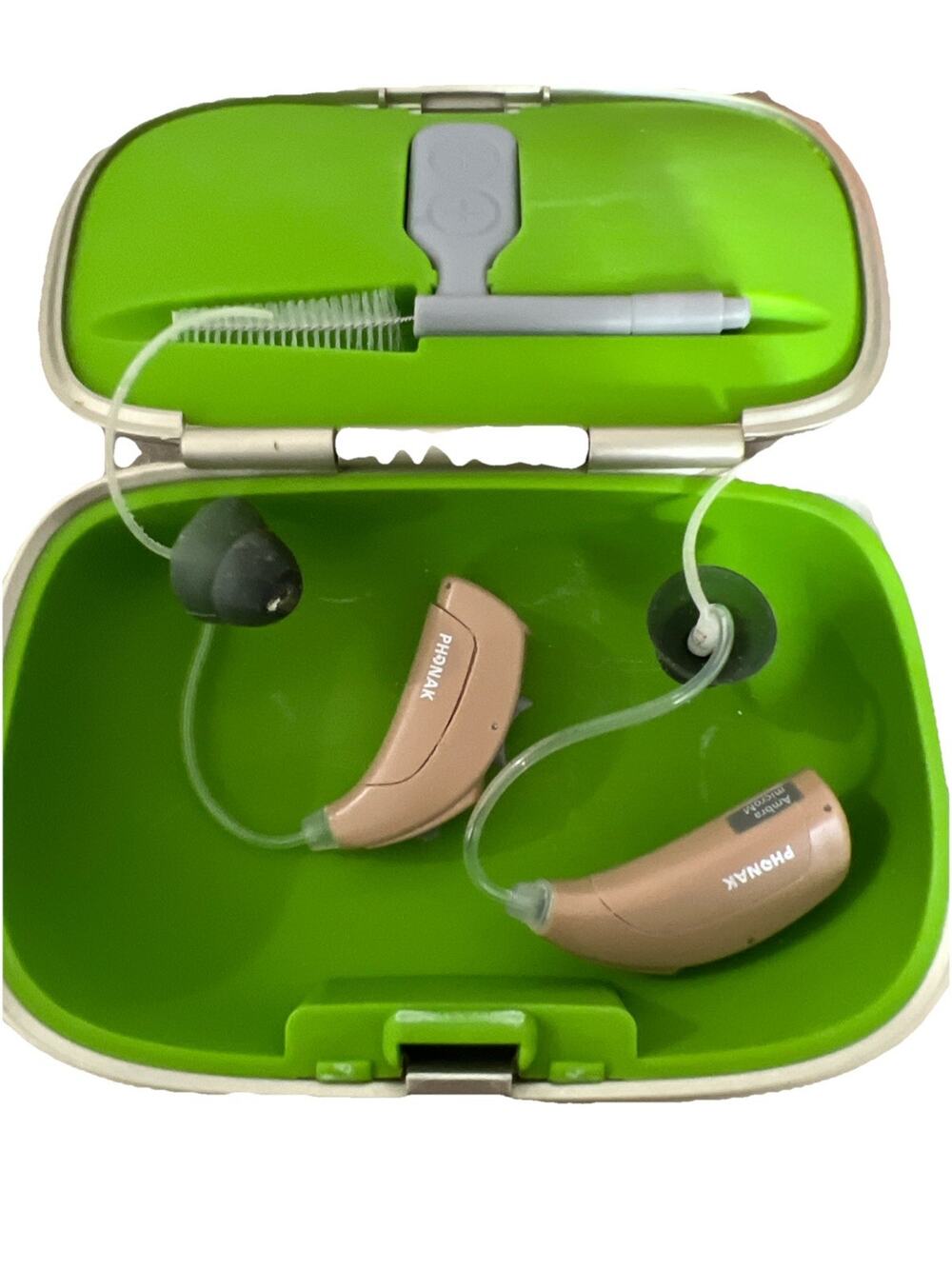 Phonak Ambra MicroMHearing Assistance Aid Flesh Tan Skin Color Device Pair Set